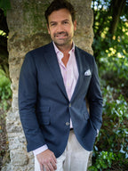 Navy Wool & Cashmere Blend Blazer