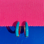 Enamel Huggie Hoop Earrings