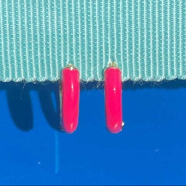 Enamel Huggie Hoop Earrings