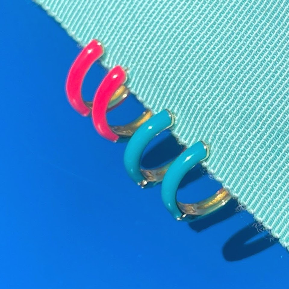 Enamel Huggie Hoop Earrings