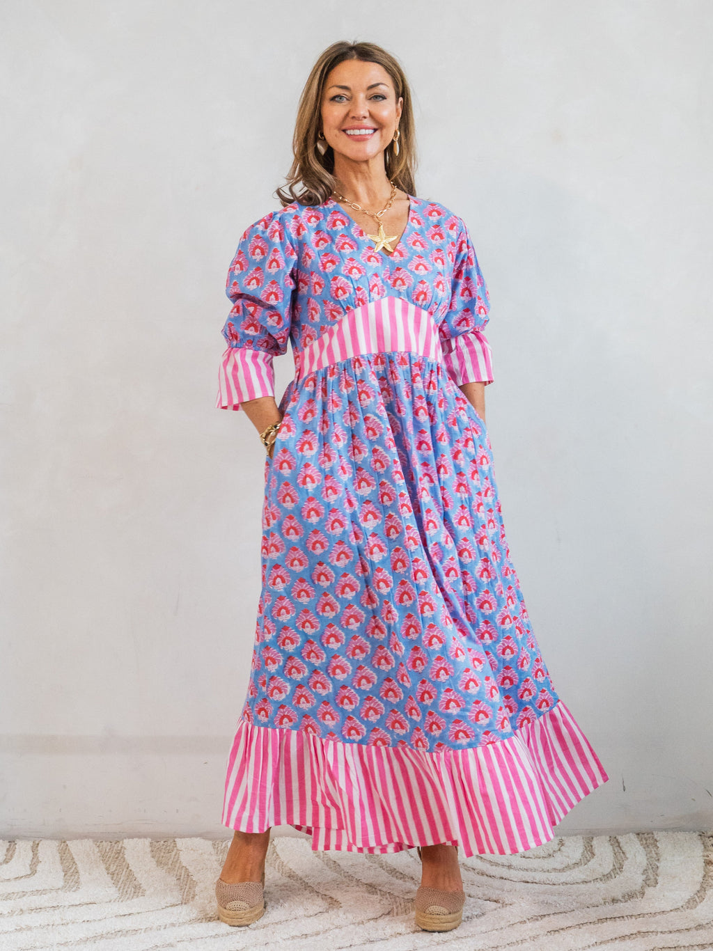 'NO REGRETS' DRESS IN STRAWBERRIES AND CREAM