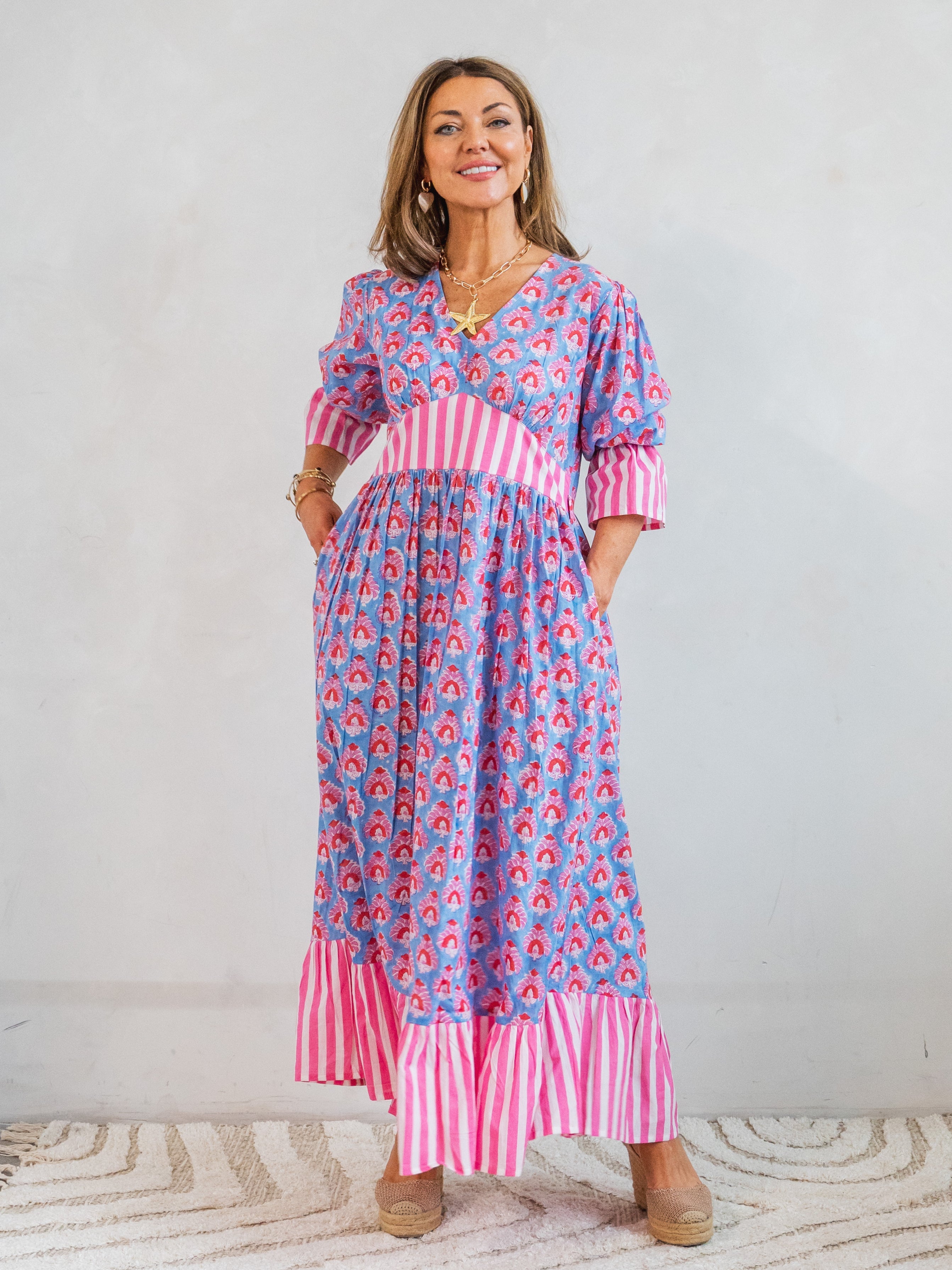 'NO REGRETS' DRESS IN STRAWBERRIES AND CREAM