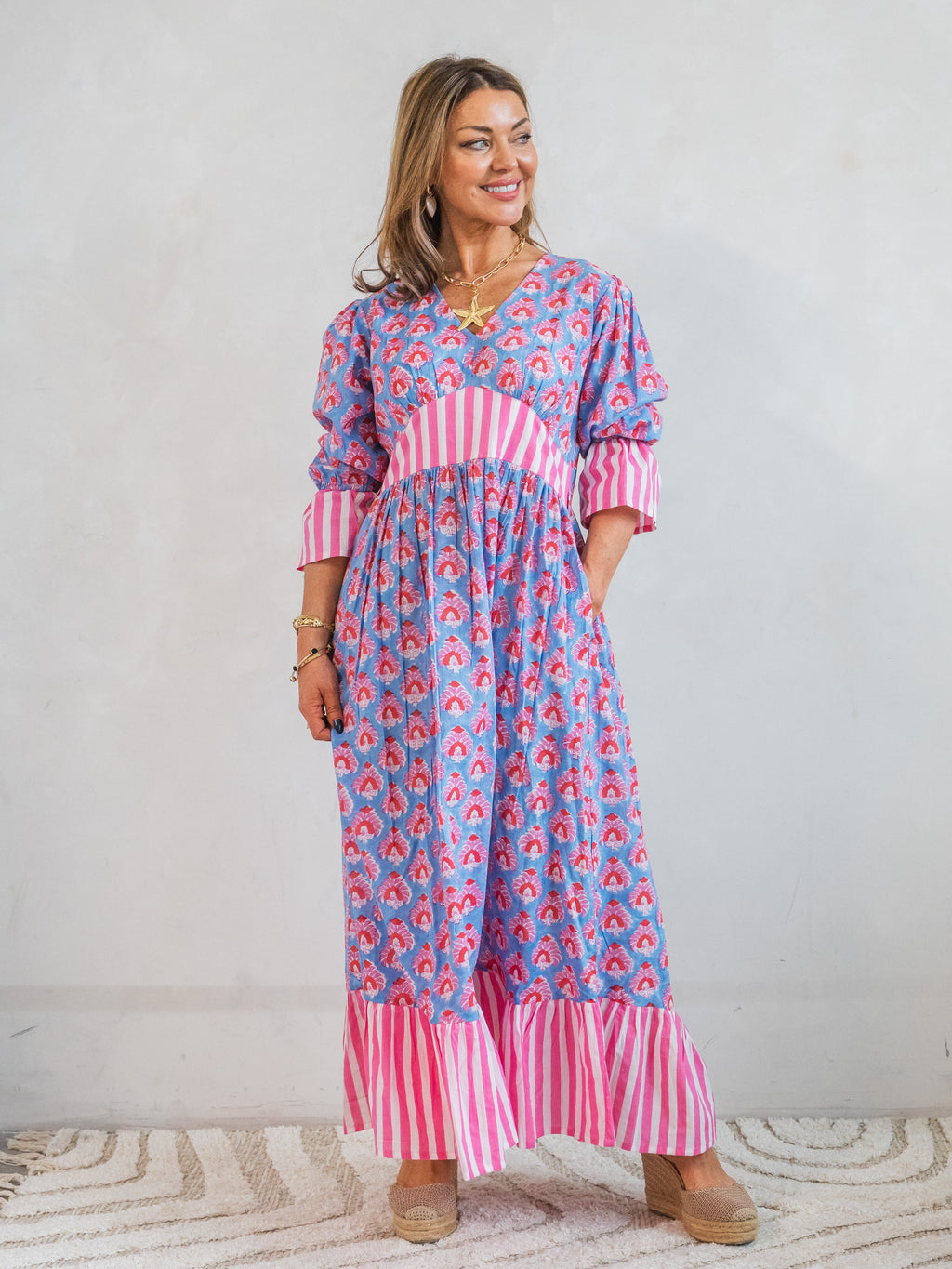 'NO REGRETS' DRESS IN STRAWBERRIES AND CREAM