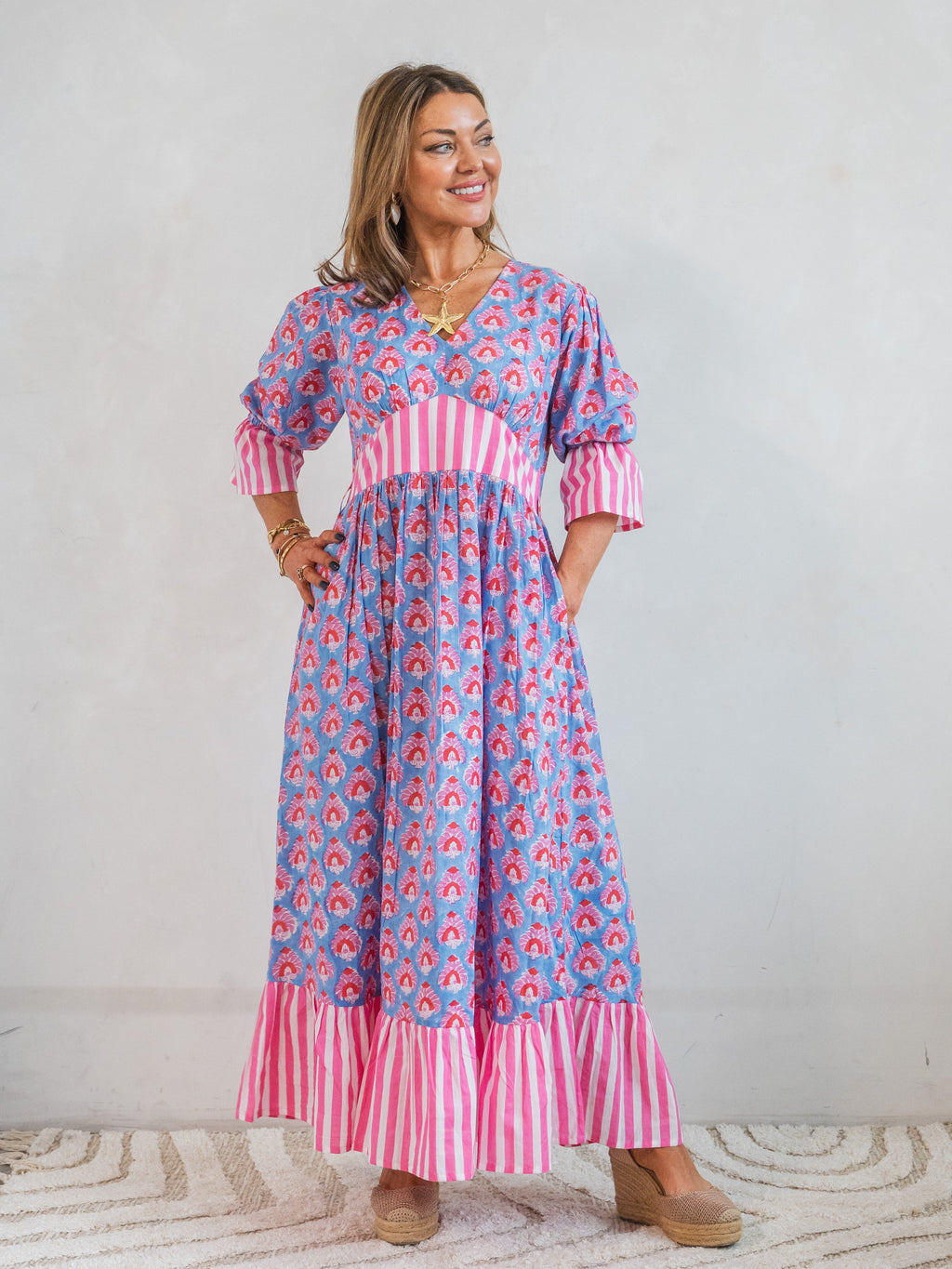 'NO REGRETS' DRESS IN STRAWBERRIES AND CREAM