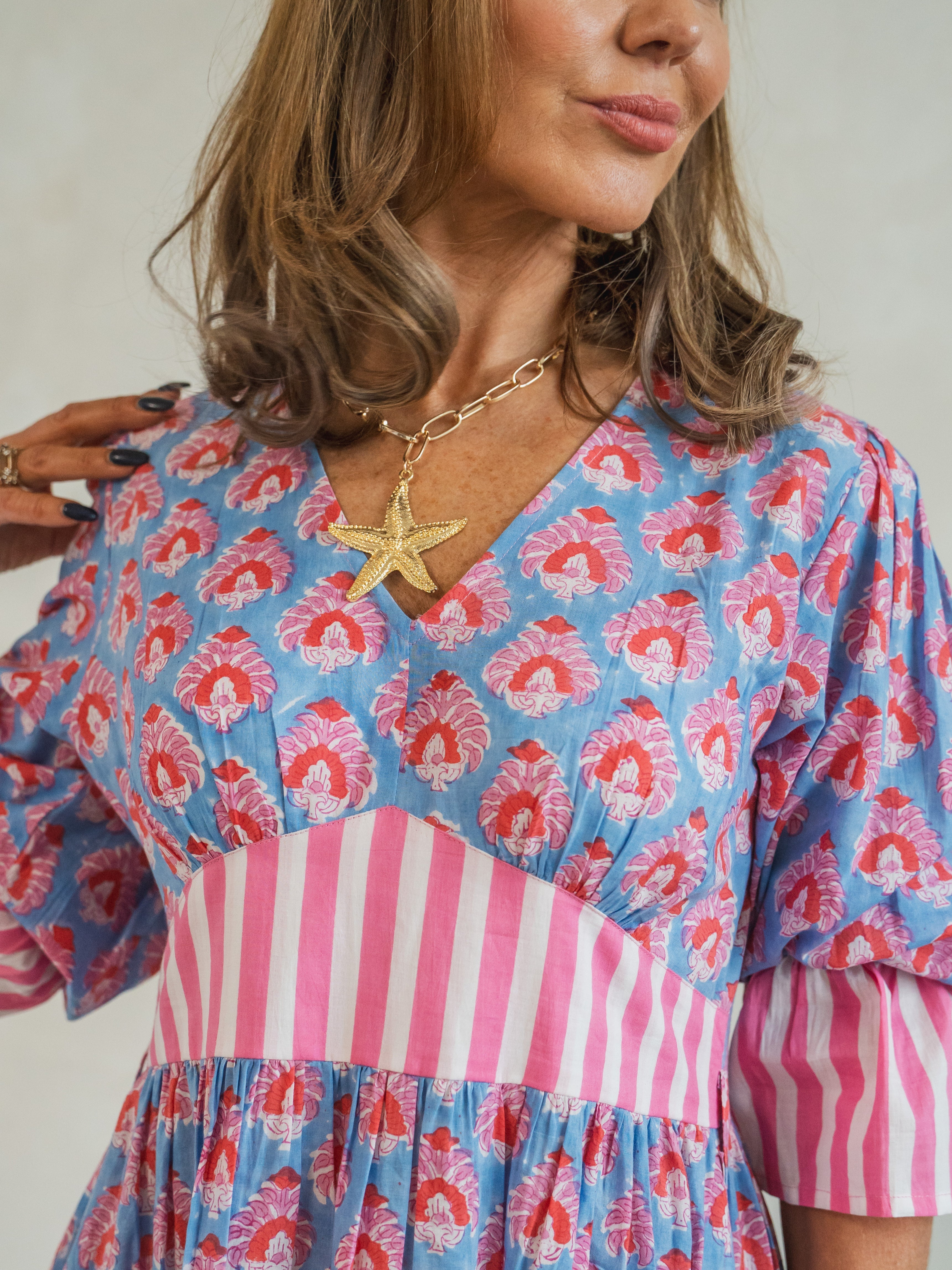 'NO REGRETS' DRESS IN STRAWBERRIES AND CREAM