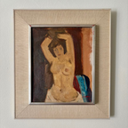 Nude in Linen Frame