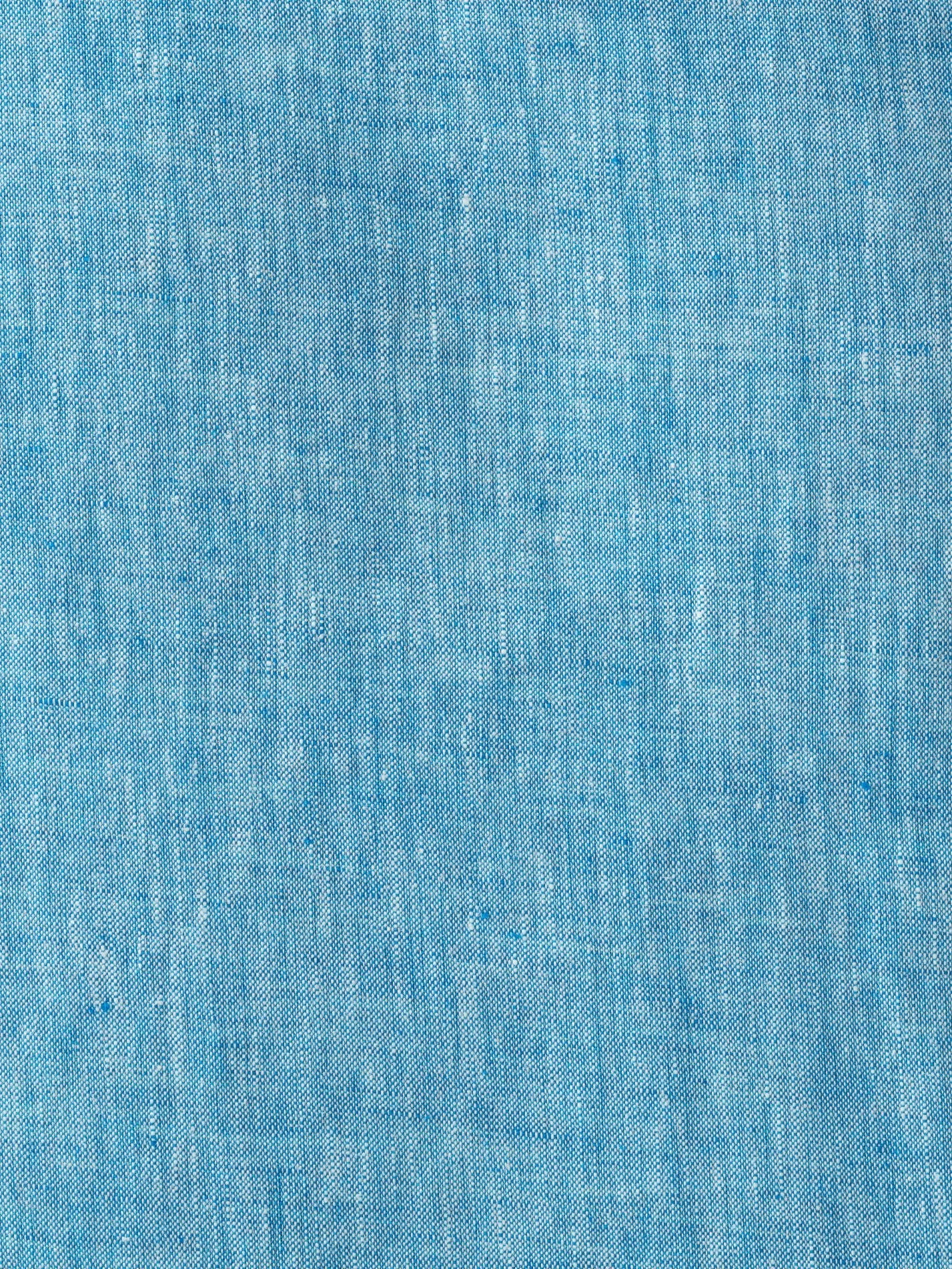 Nyota Turquoise Linen Shirt - Grandfather Collar