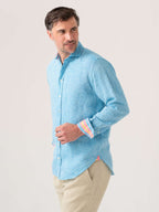 Nyota Turquoise Linen Shirt