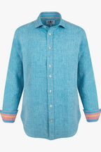 Nyota Turquoise Linen Shirt