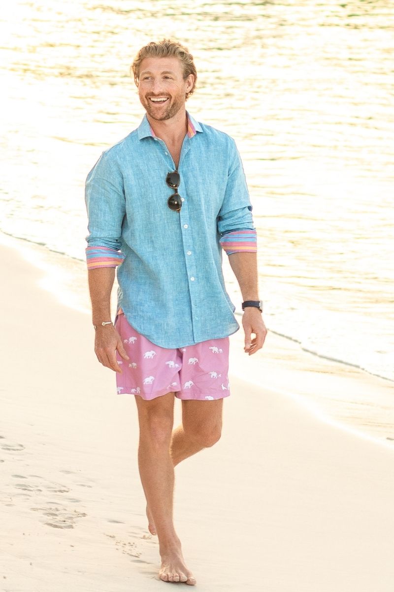 Nyota Turquoise Linen Shirt