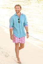 Nyota Turquoise Linen Shirt