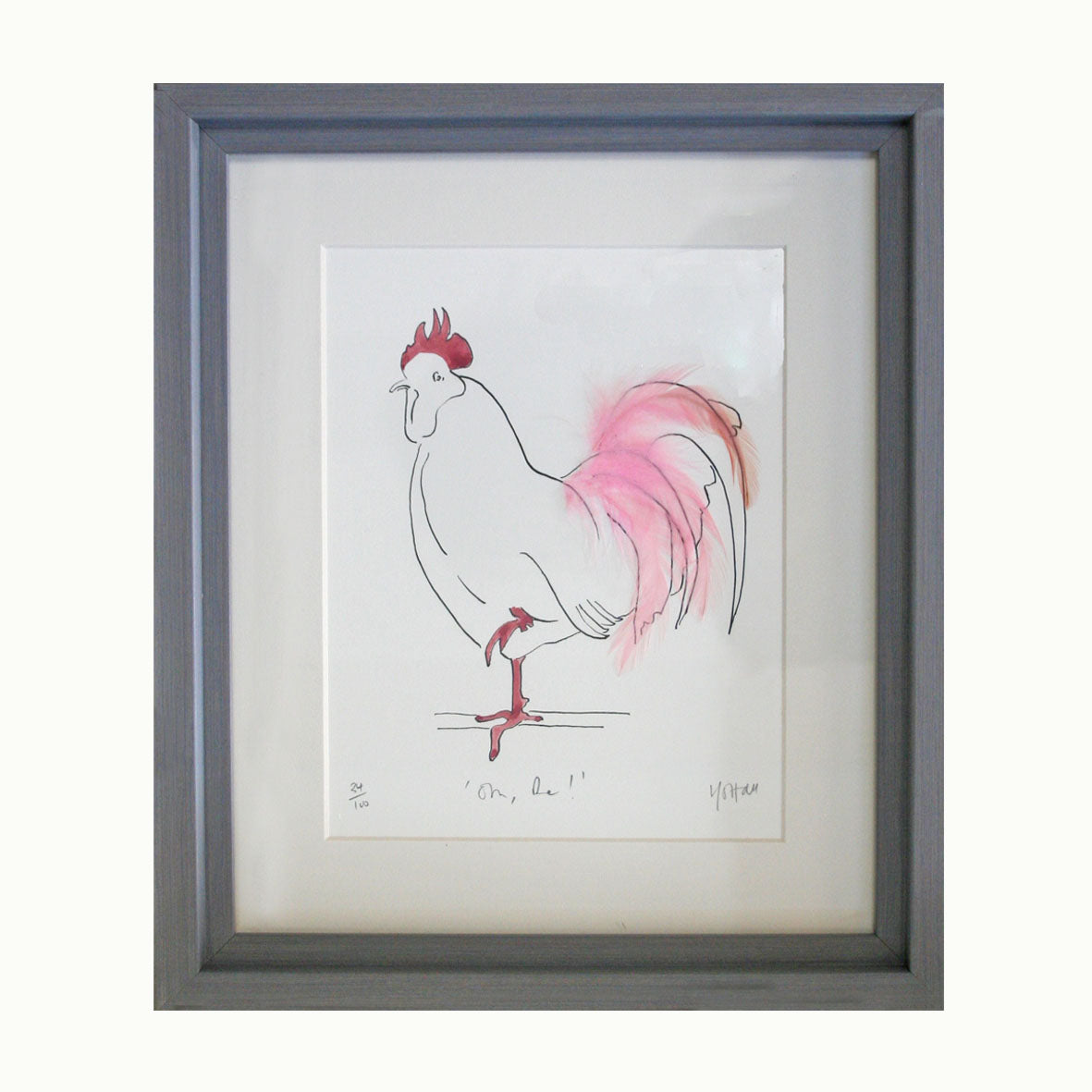 Oh Me! Cockerel Feathered Print
