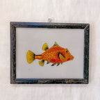 ORANGE FISH Indian glass painting