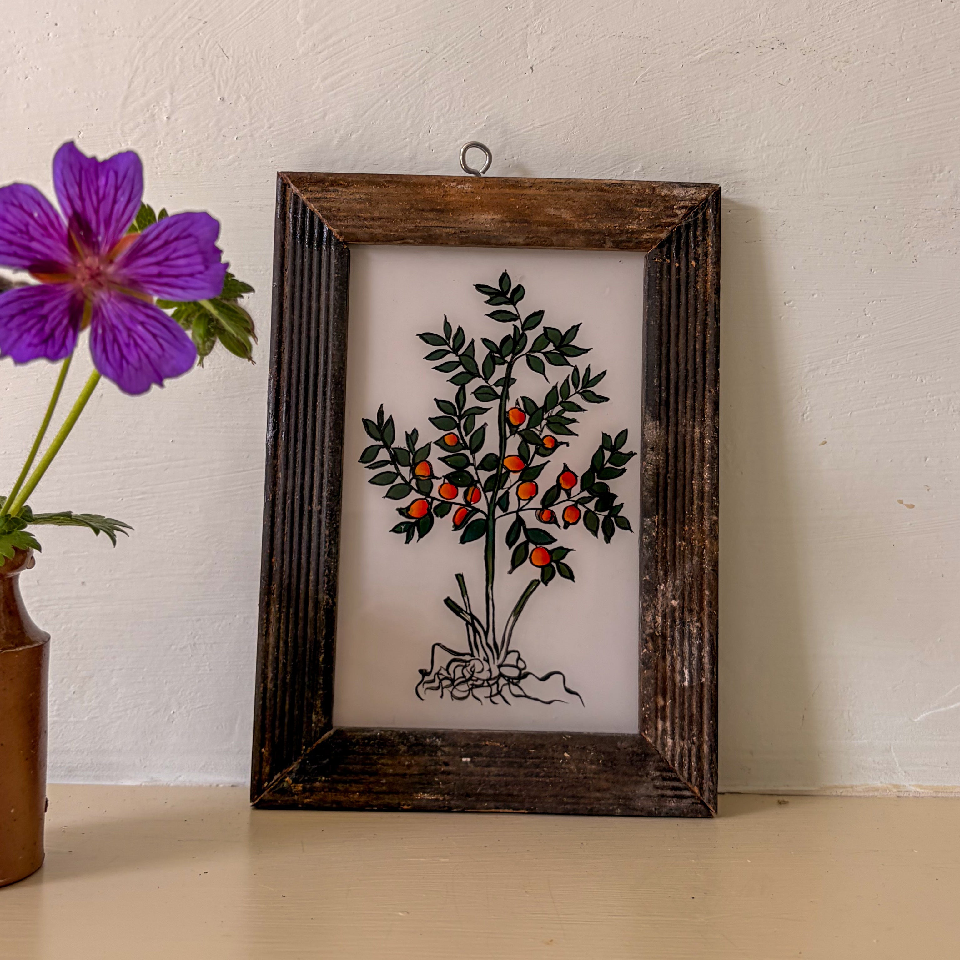 ORANGE TREE Indian glass painting