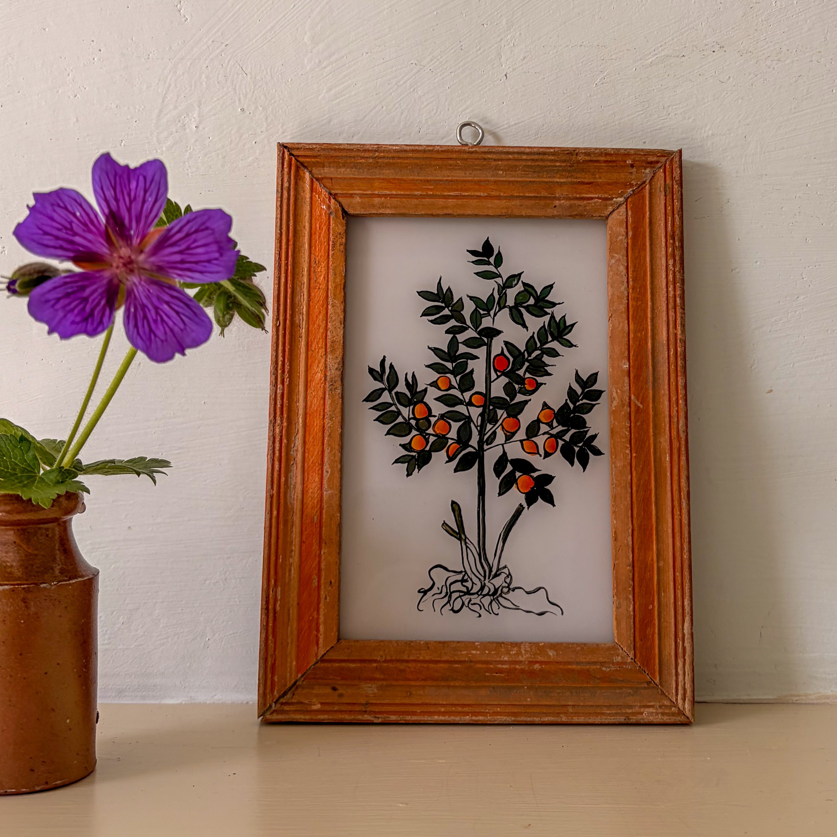 ORANGE TREE 2  Indian glass painting
