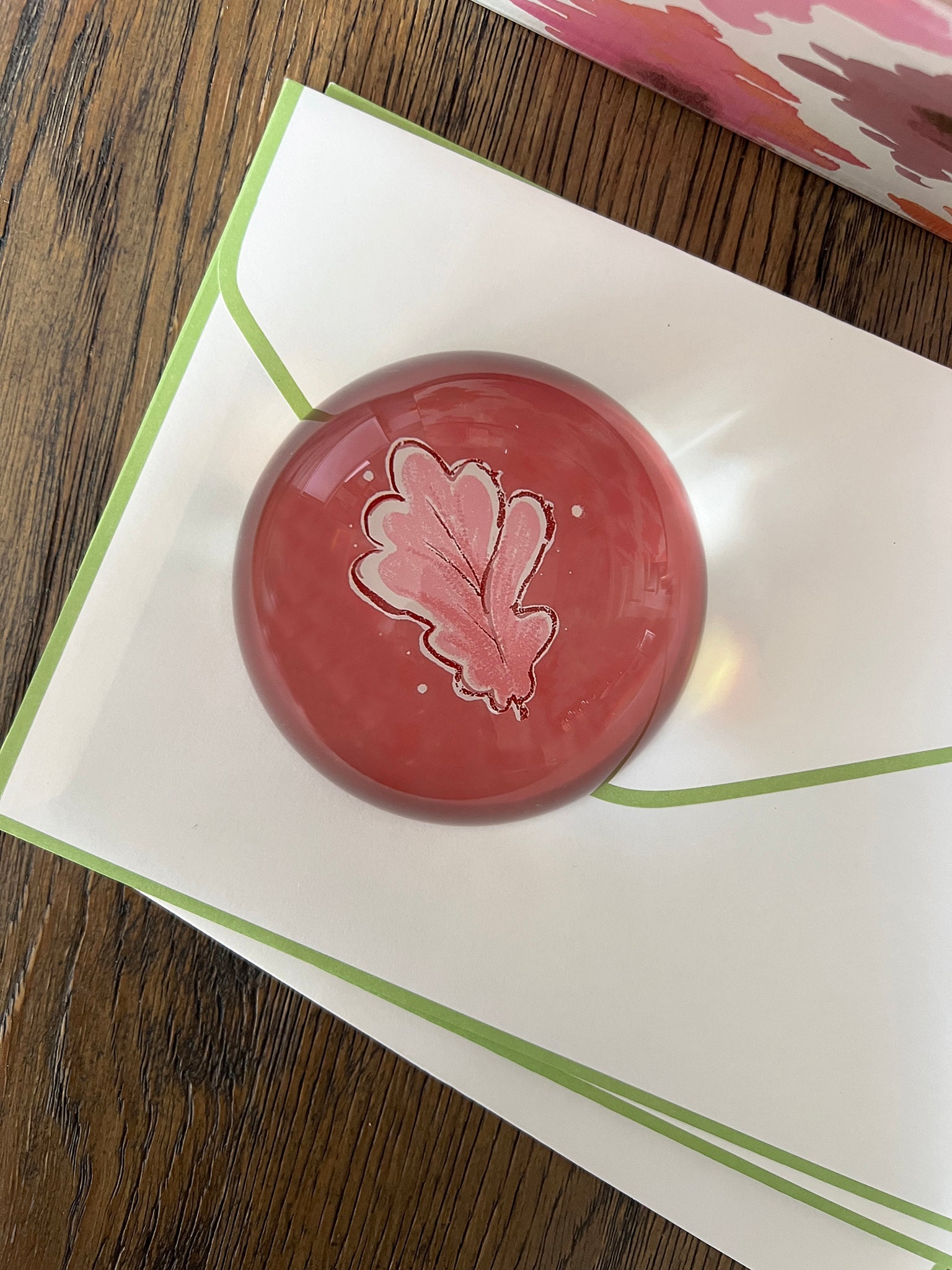 Decoupage Paperweight, Oak Leaf