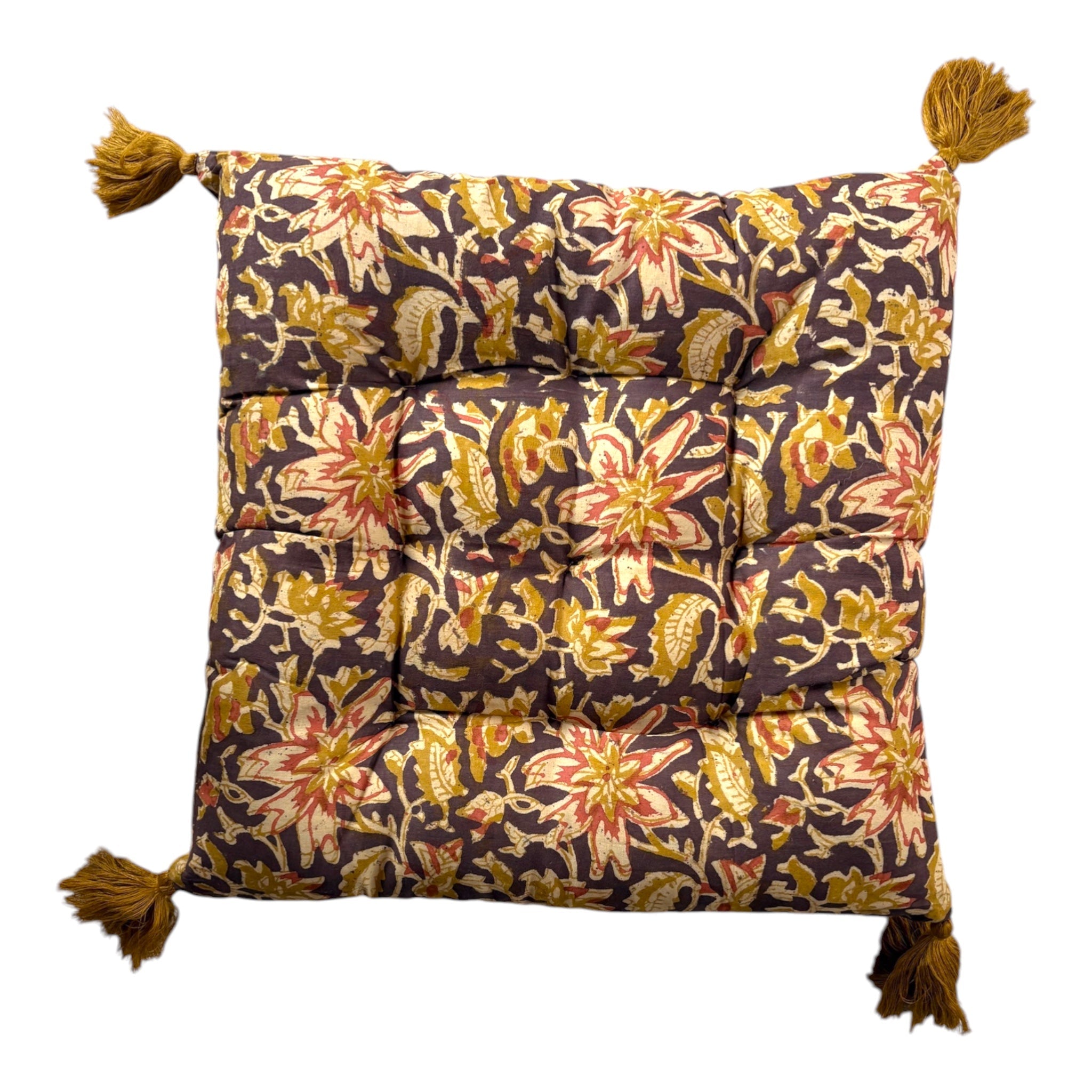 Block print cotton seat pads