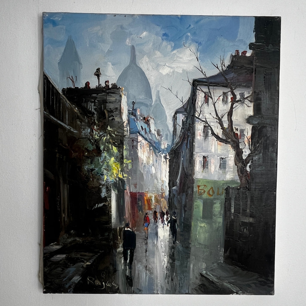 Impressionist Oil Painting of Montmartre, signed Rojas