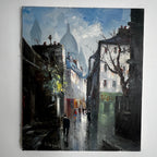 Impressionist Oil Painting of Montmartre, signed Rojas