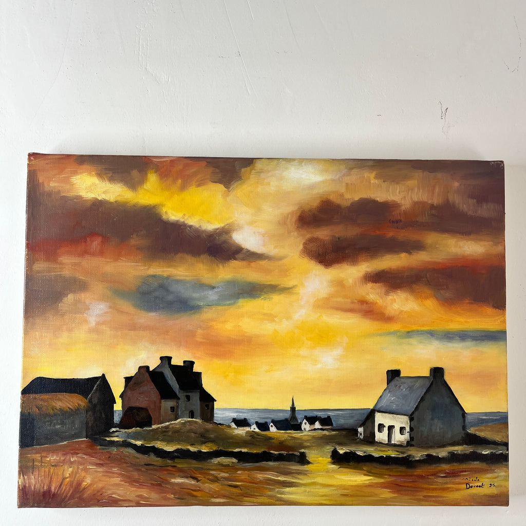 French Oil on Canvas - Brittany Sunset
