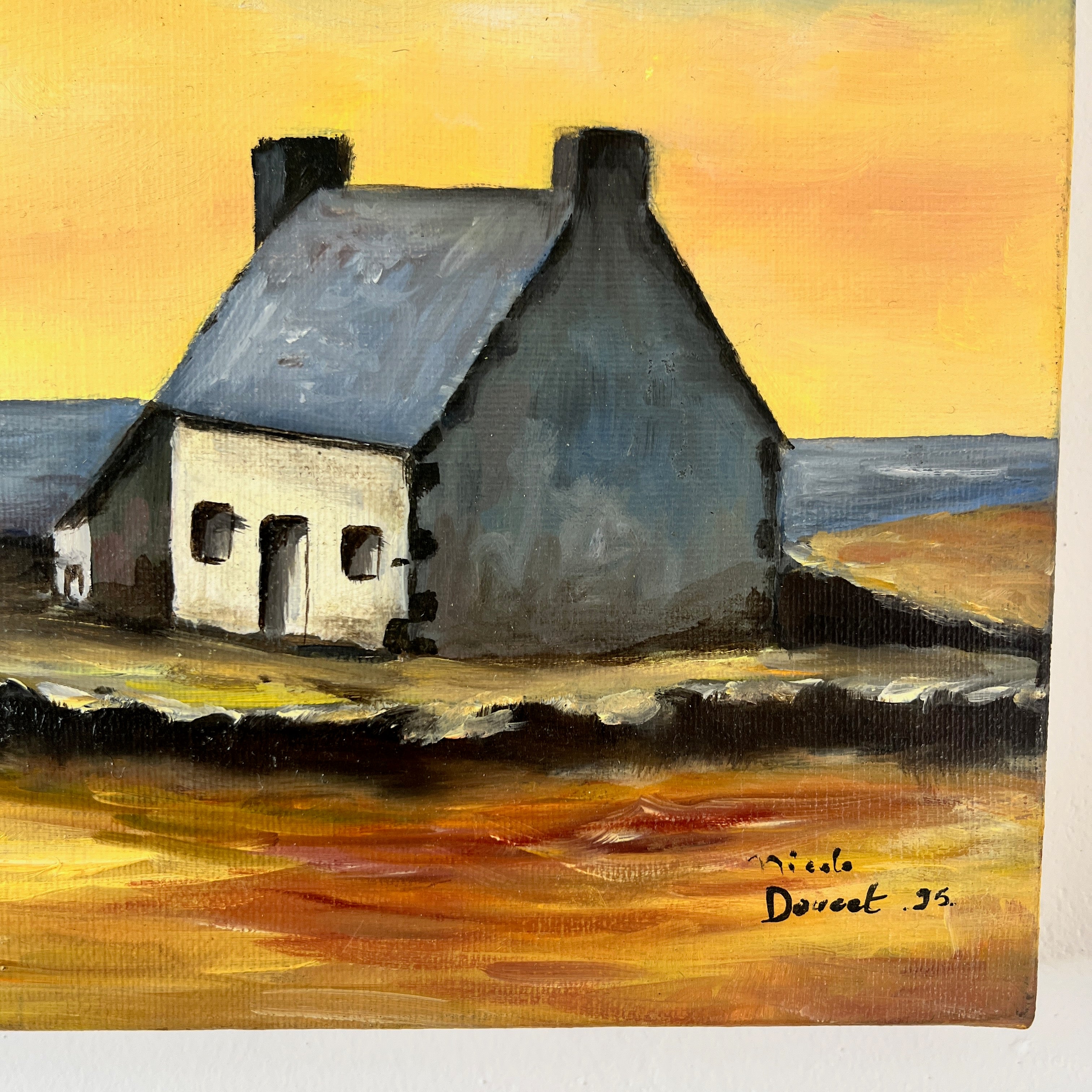 French Oil on Canvas - Brittany Sunset