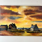French Oil on Canvas - Brittany Sunset