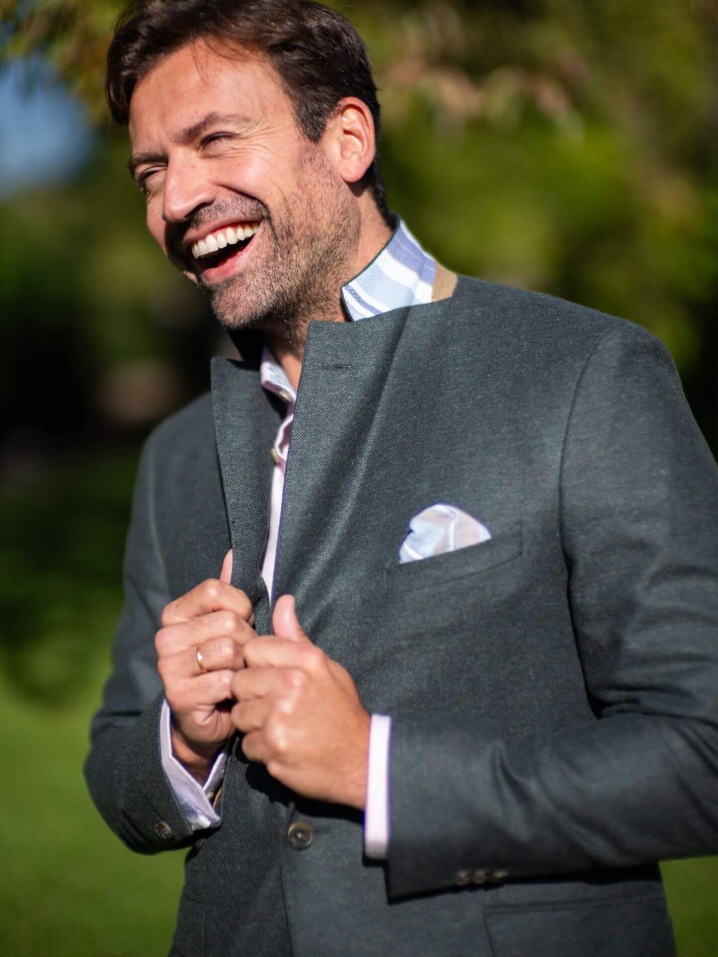 Olive Wool & Cashmere Blend Blazer