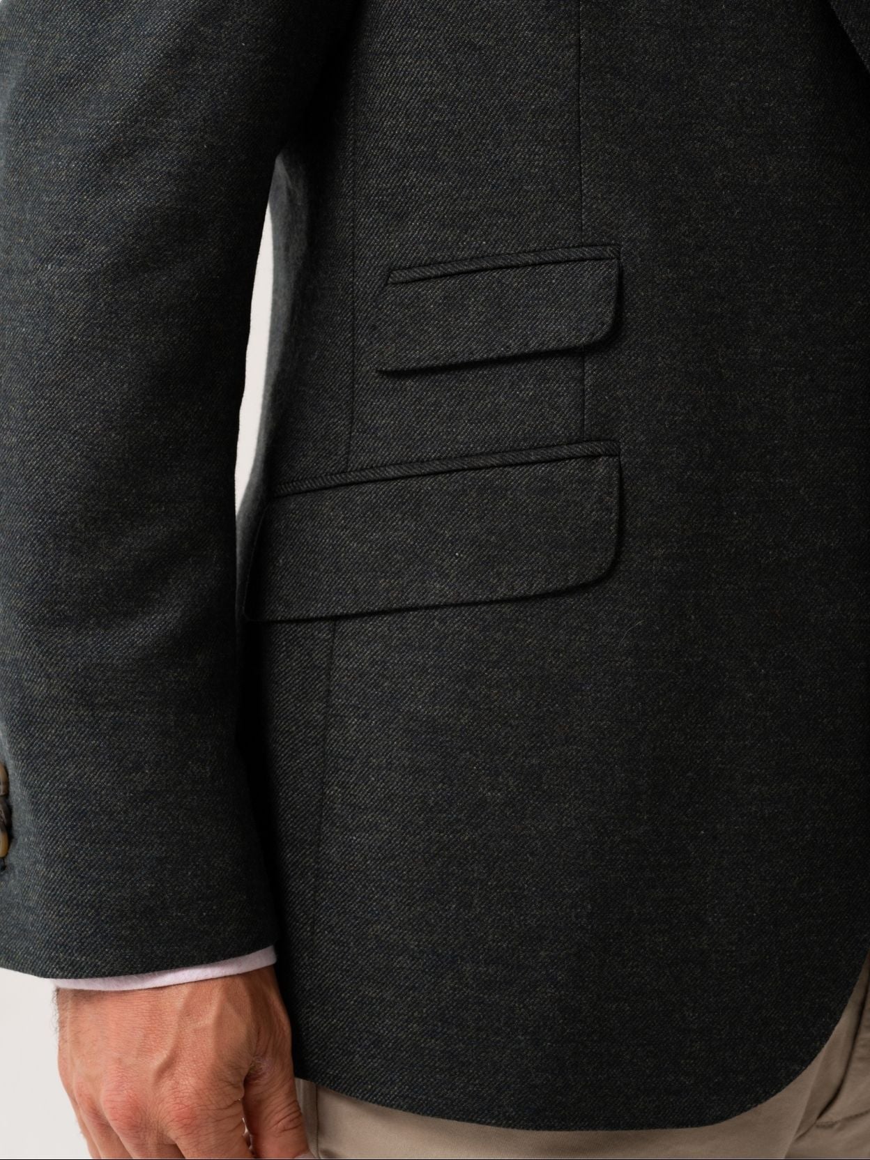 Olive Wool & Cashmere Blend Blazer