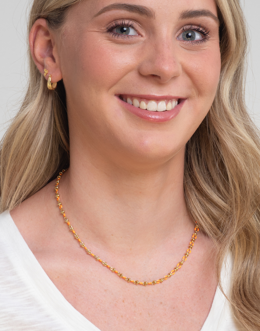 Orange Enamel Necklace