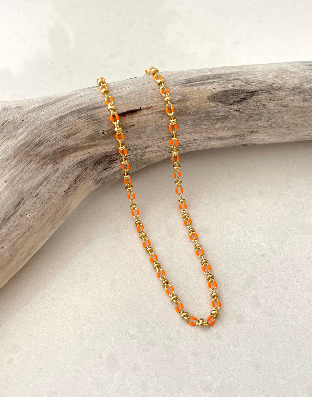 Orange Enamel Necklace