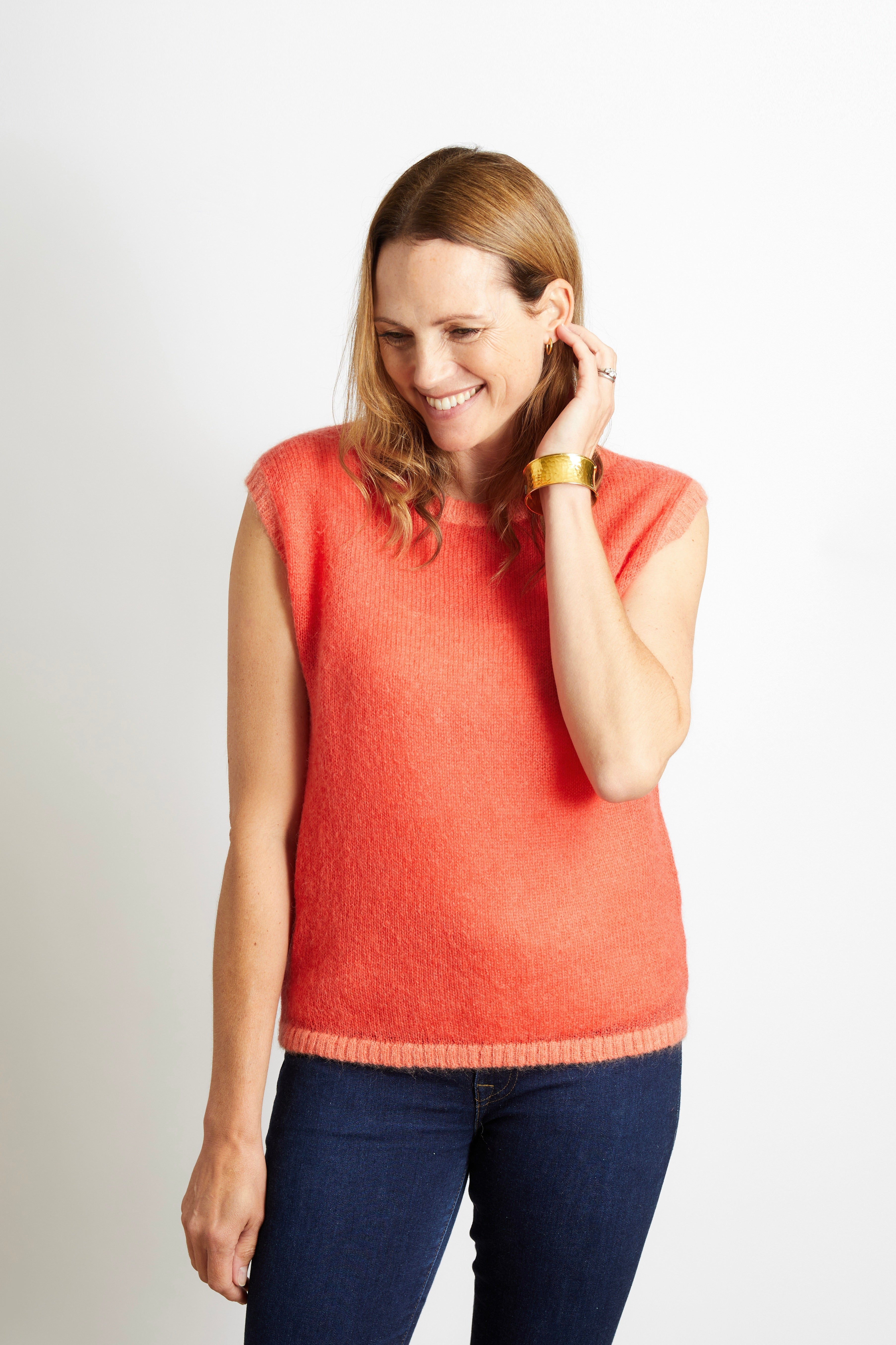 Molly Knitted Tank Top with Tonal Trim