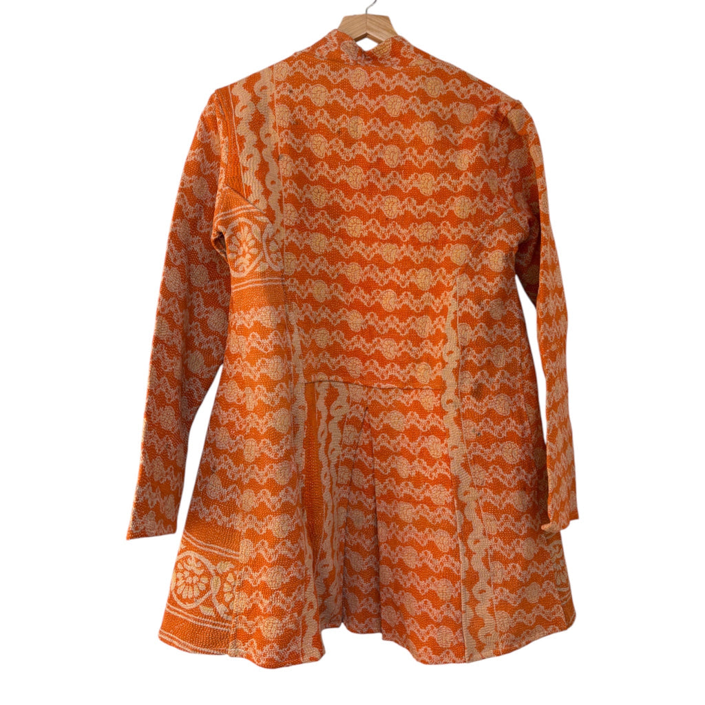Orange Long Kantha Coat