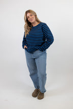 Orla Midweight Organic Cotton Sky/Navy Stripe T-Shirt