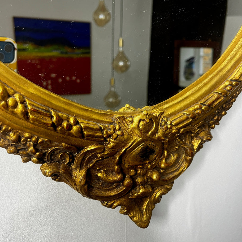 Vintage Gilded Oval Mirror