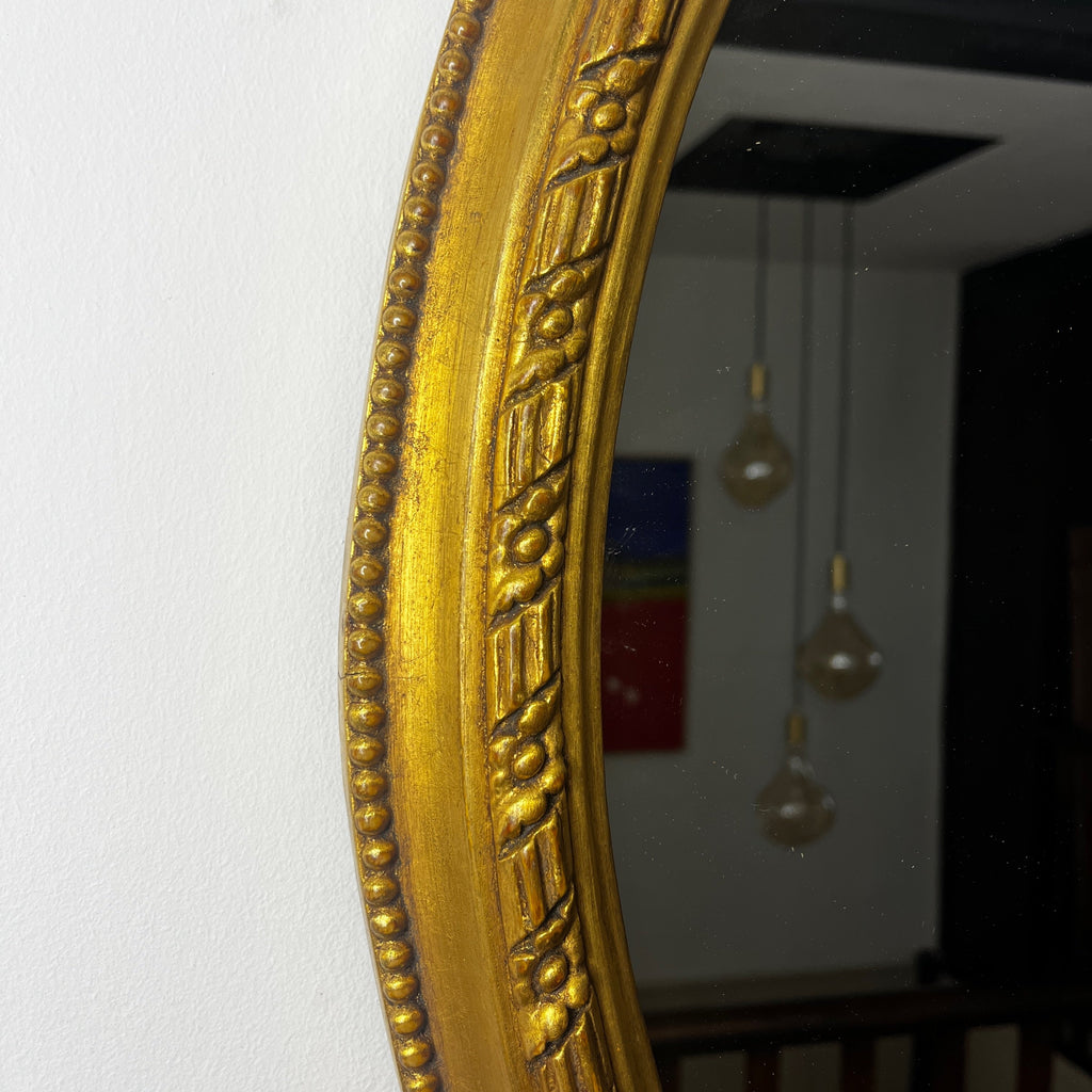 Vintage Gilded Oval Mirror
