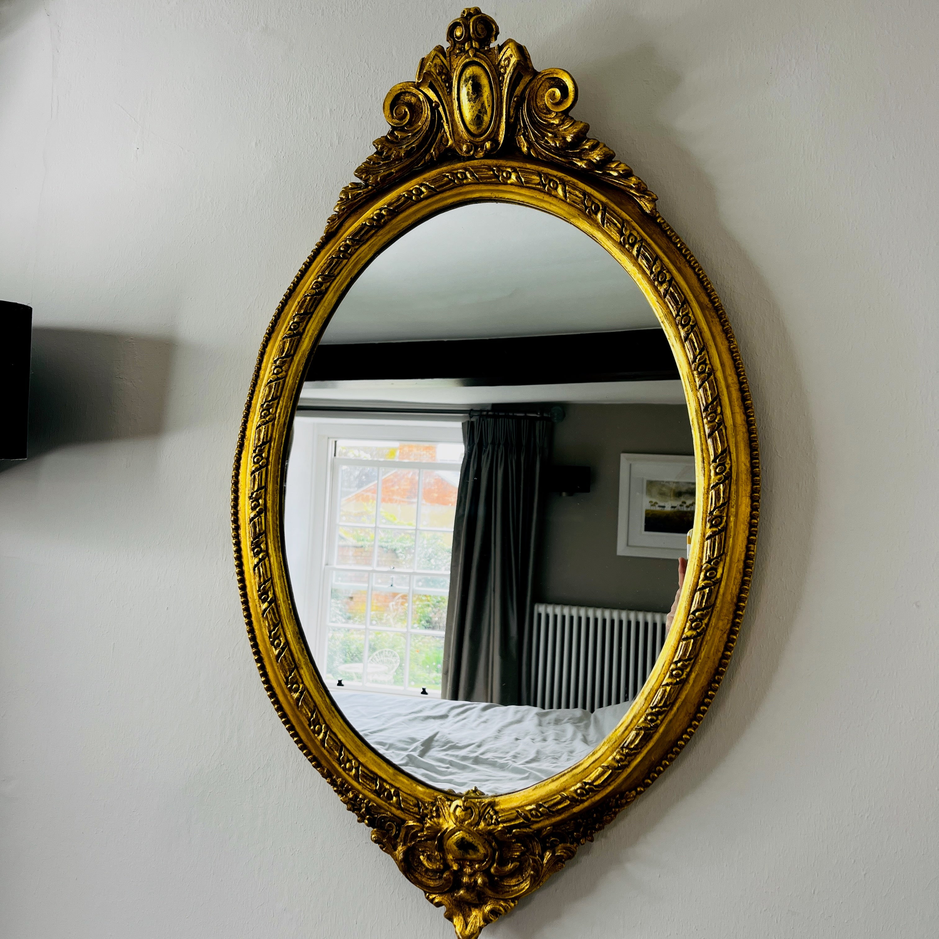 Vintage Gilded Oval Mirror