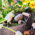 Oval Zinc Planter With Wooden Handles - Set Of 2