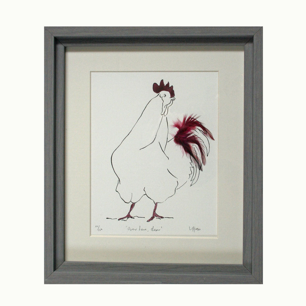 Oh Dear Cockerel Feathered Print
