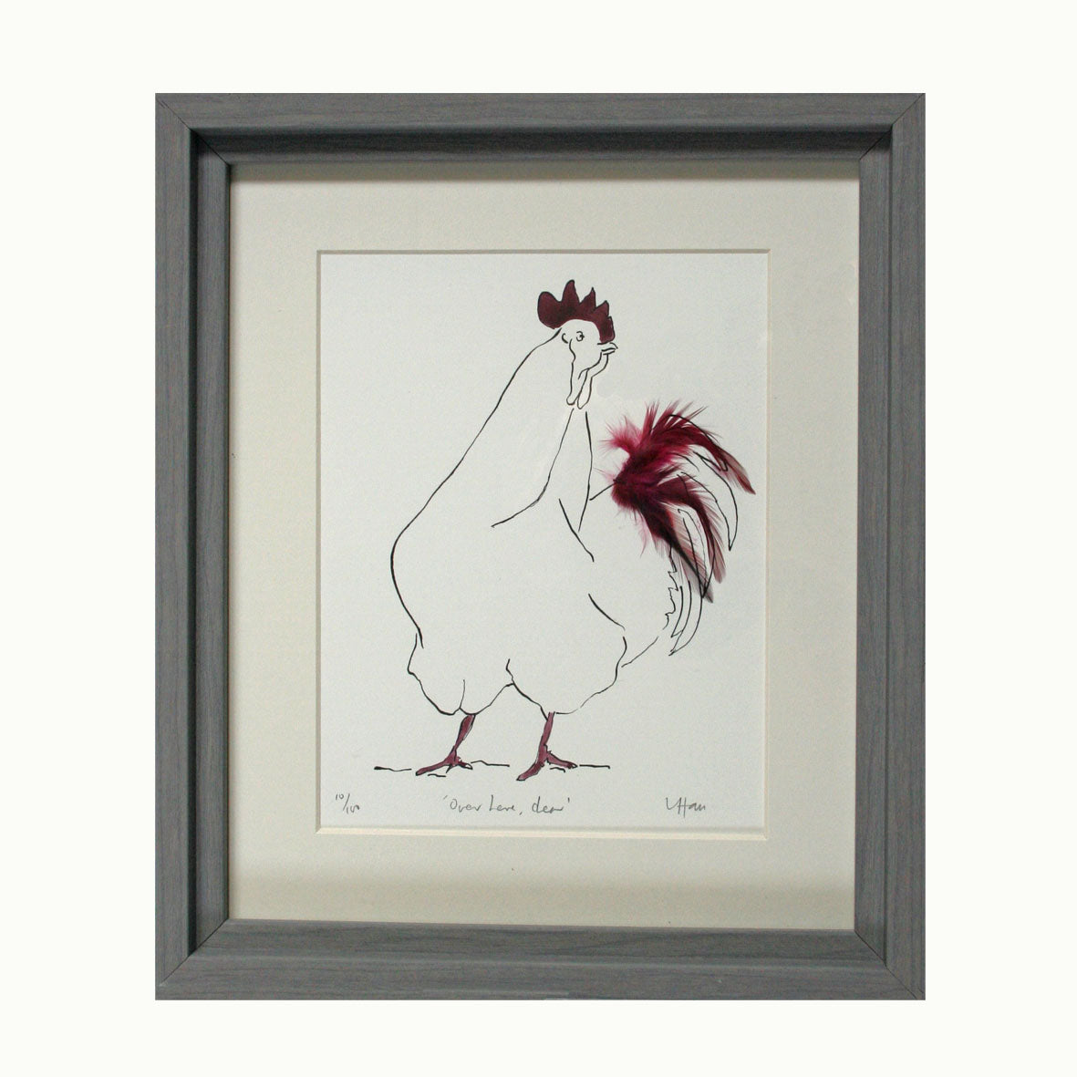 Oh Dear Cockerel Feathered Print