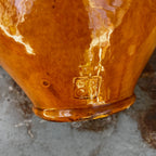 Amber Glazed Pottery Vase with Impressed Owens Pottery Mark