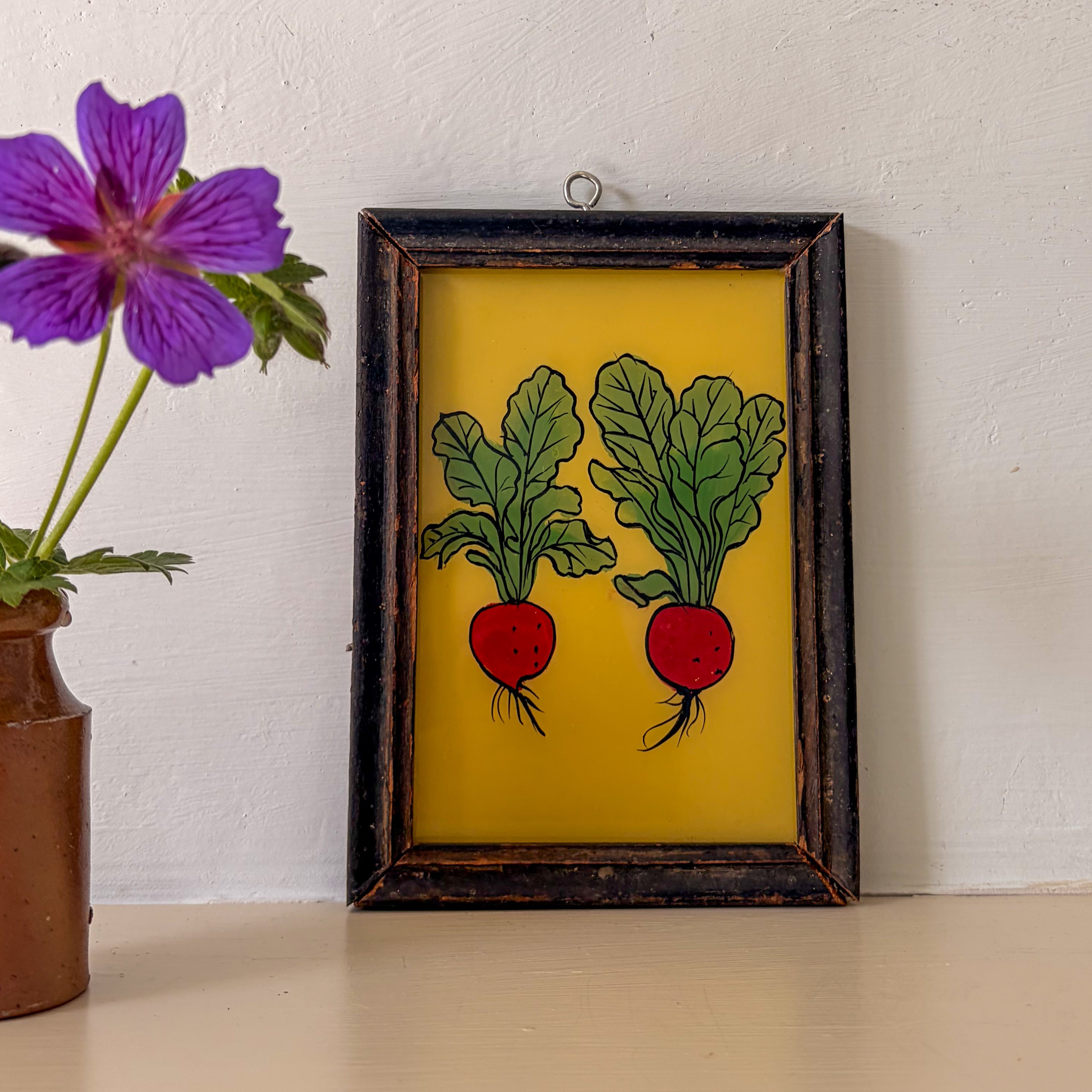 PAIR OF RADISHES 2 Indian glass painting