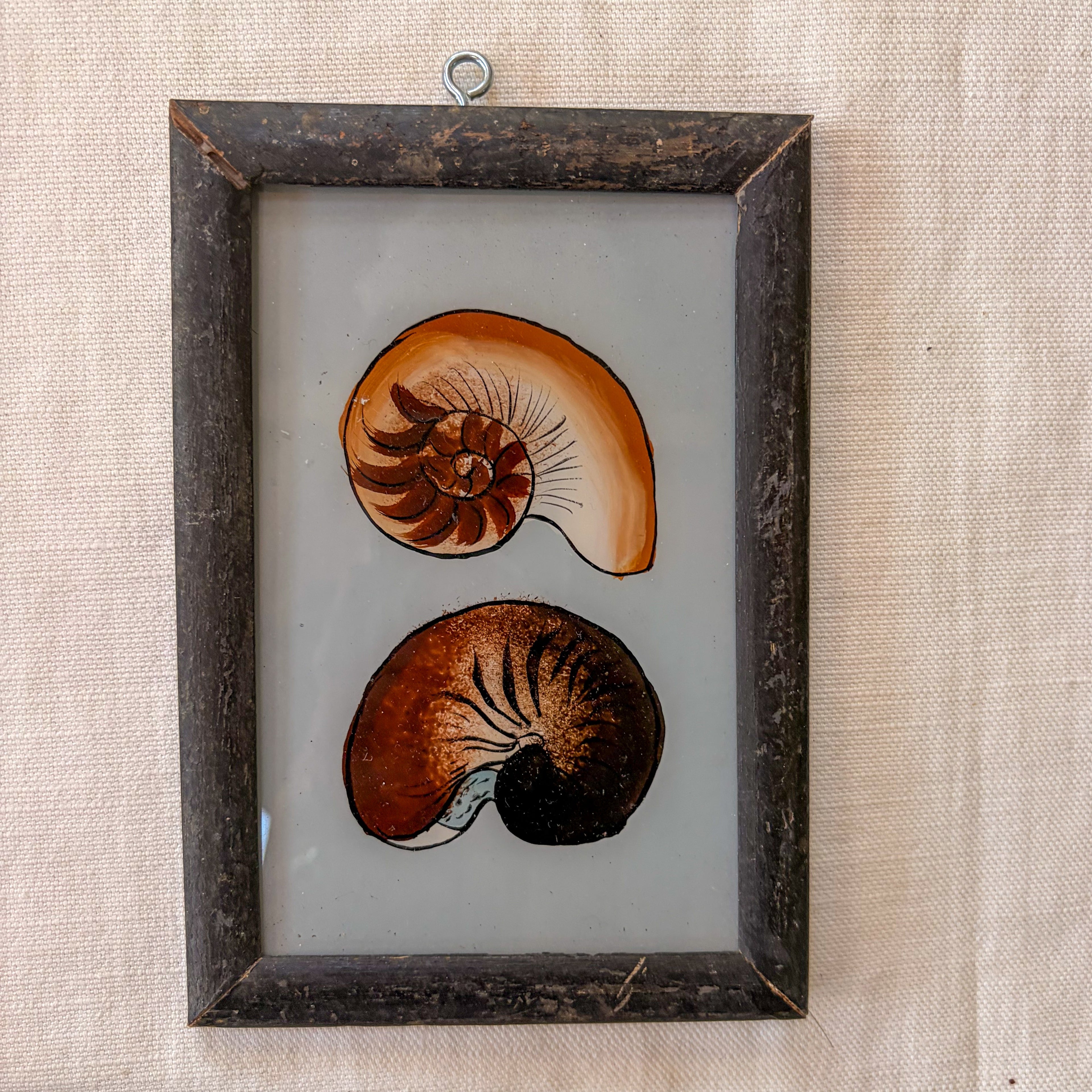 PEAR OF SHELLS Indian glass painting