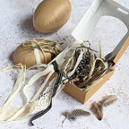 Easter Kraft Eggs Craft Kit With Ribbon & Feathers