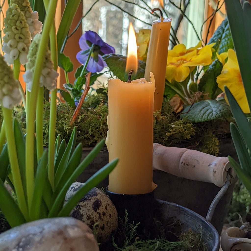 4 Candle Holders On Spike - Black Metal