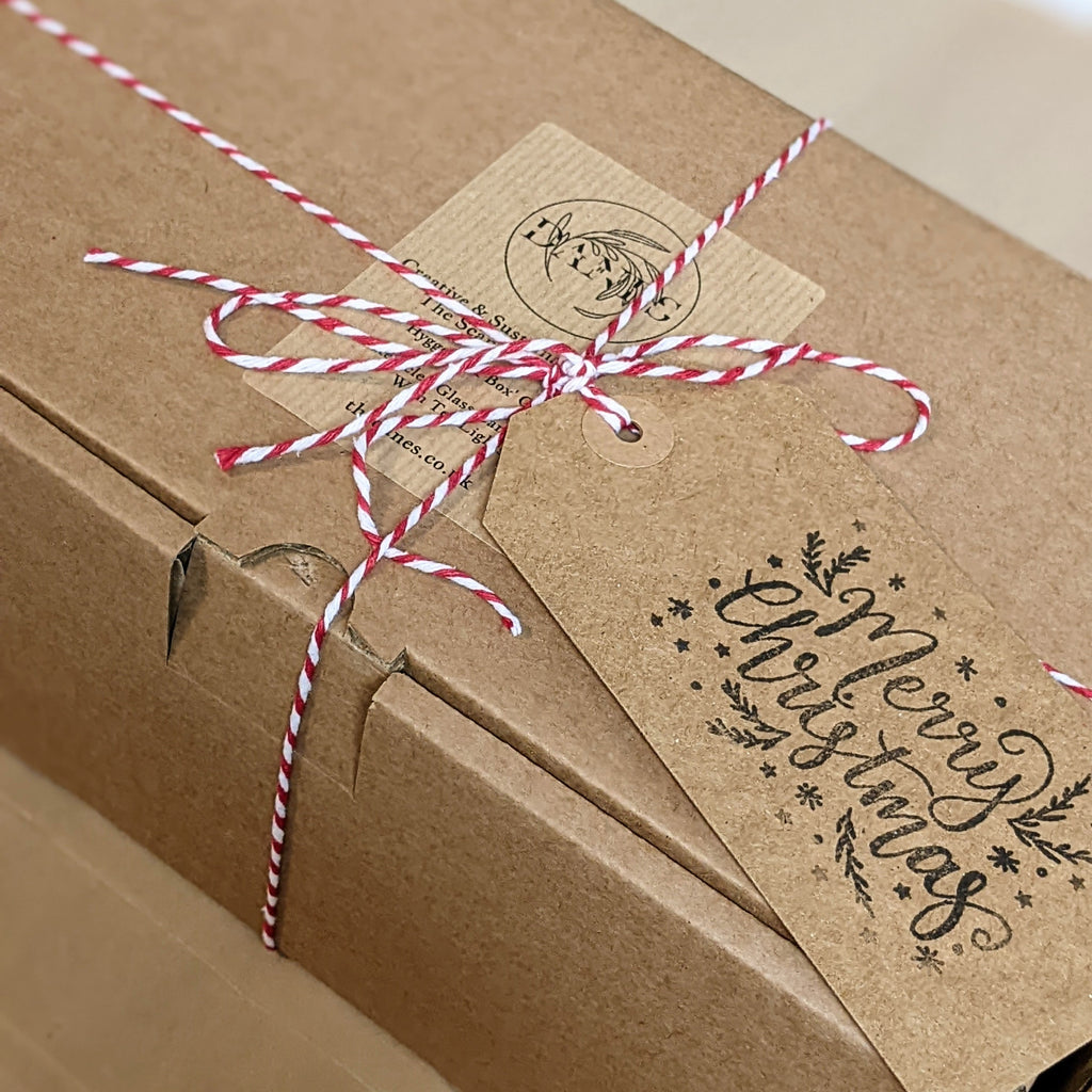 Scandi Christmas 'Hygge In A Box' Gift Set -  Recycled Glass Candle Jar With Tea Lights