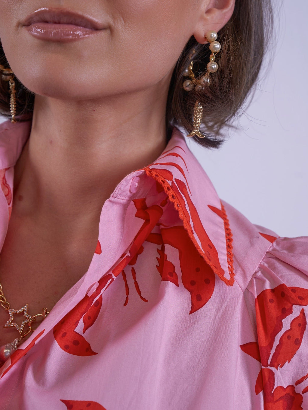 'PADDINGTON' BLOUSE IN LOBSTER & STARFISH