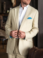 Pale Beige Linen Blazer