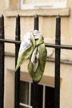 Evergreen Cow Parsley Scarf (Small) - 100% Silk