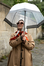 Burnt Orange Cow Parsley Scarf (Large) - 100% Silk