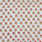 Pink flower wash bag block print cotton with waterproof lining -HALF PRICE